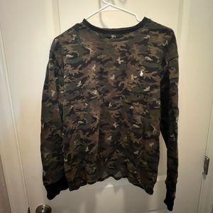 Ralph Lauren Camo Long Sleeve Shirt Polo Big Kids XL Men’s Medium